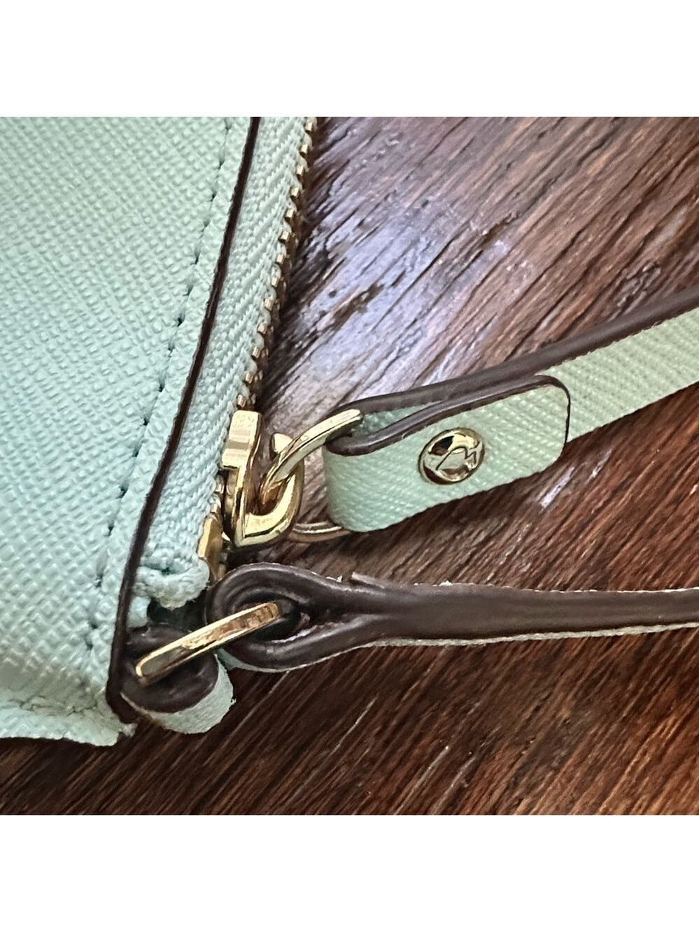 Kate Spade Saffiano leather blue wristlet-EUC - Picture 5 of 12